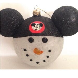 Disney Parks Snowman with Ears Hat Christmas Holiday Ornament NEW